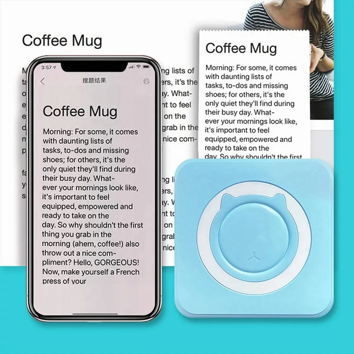 MYdaY- Mini Label Printer Thermal Portable Printer Inkless Sticker Paper Wireless Portable Printer